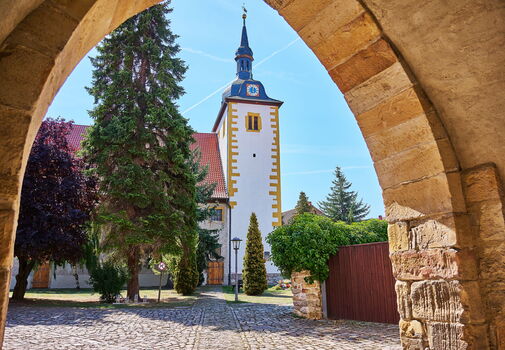 Die Sankt-Lucas-Kirche zu Mühlberg.