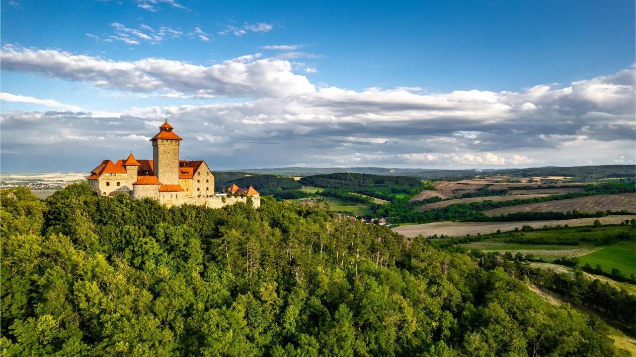 Die Wachsenburg aus der Vogelperspektive