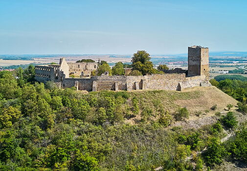 Burgruine Gleichen bei Wandersleben aus der Vogelperspektive
